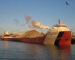 large iron ore ship sailing